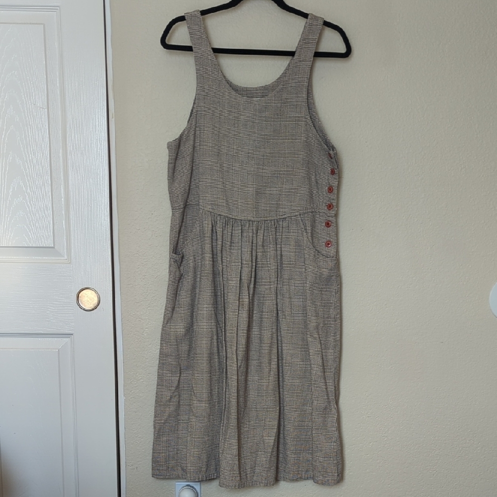 Smith & Hawken Gray Midi Dress with Button Detail